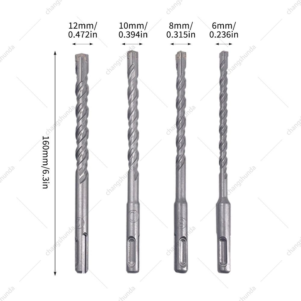 Van Lonzo SDS Plus 4-Cutter Cross Rotary Hammer Drill Bit Set, 4PCS Cross Hammer Drill Bit for Concrete, Brick Wall, Rock & Reinforced Cement Drilling
