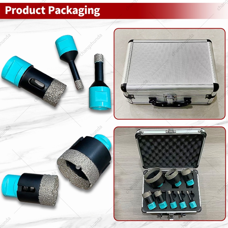 Van Lonzo M14 Hole Saw 8PC Set, Vacuum Brazed M14 Thread Diamond Core Bit Kit, Heavy Duty M14 Hole Saw 8PC for Angle Grinder Tile Marble Glass Stone Drilling
