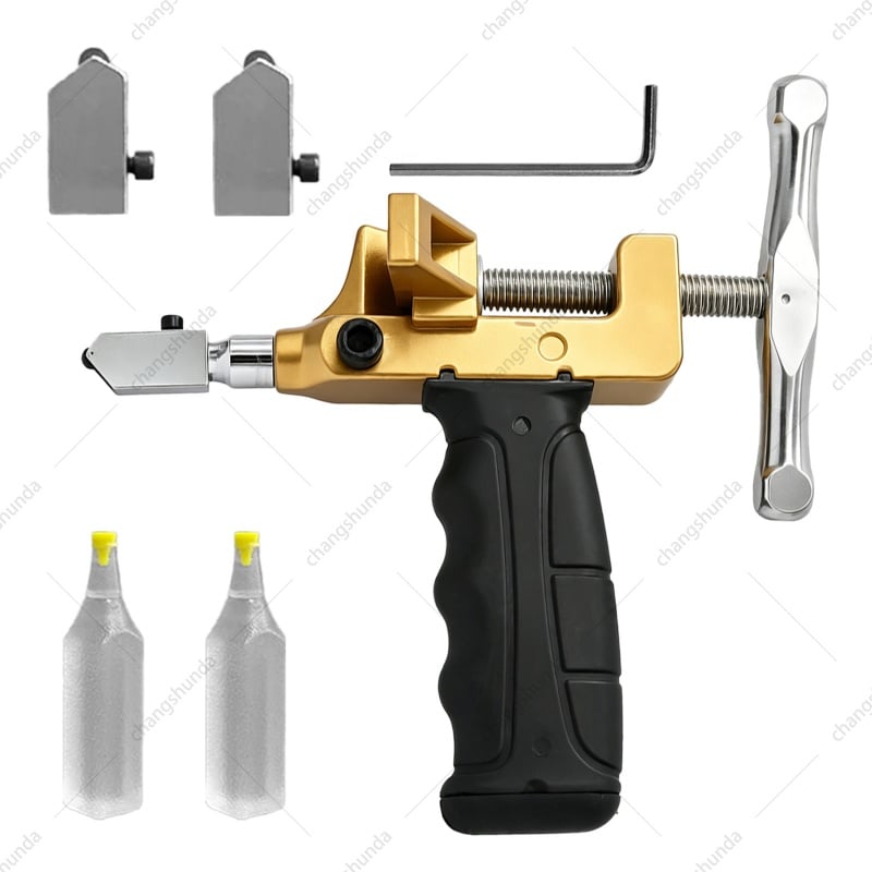 Van Lonzo Oil-Fed Tile Cutter Breaker Tool, Professional Oil-Fed Tile Opener with Alloy Cutting Wheel for Ceramic Tile, Glass, Porcelain Slab Separation, All-in-One Oil-Fed Tile Breaking Tool Kit with Spare Alloy Cutting Wheel & Lubricant Bottle
