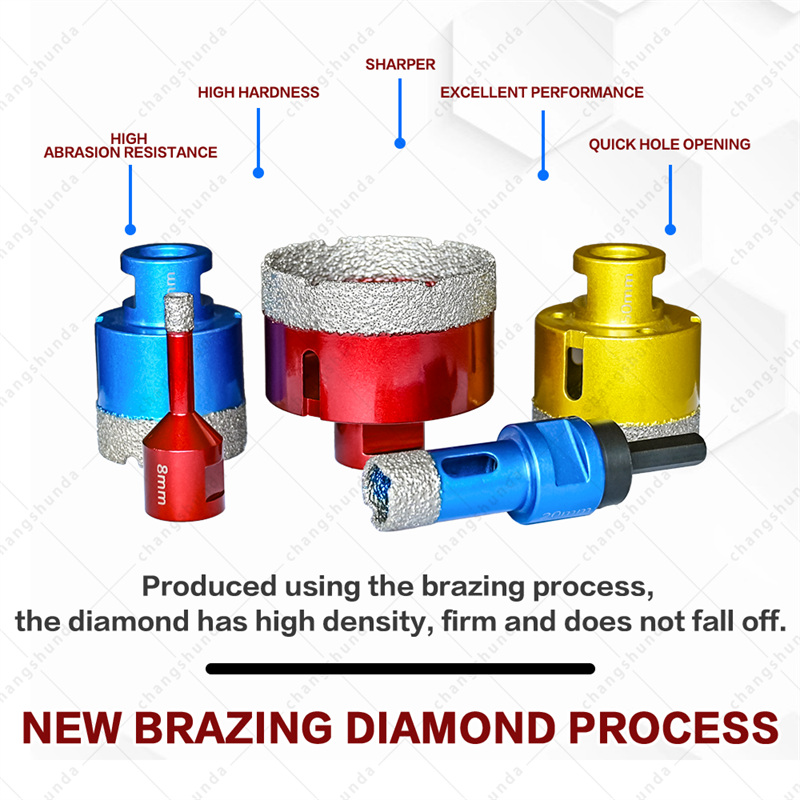 12PCS Vacuum Brazed Diamond Hole Saw Drill Bit Set with Aluminum Storage Case, M14 Hex Shank Diamond Core Drill for Porcelain Ceramic Marble Granite Tile Drilling, Angle Grinder Accessories