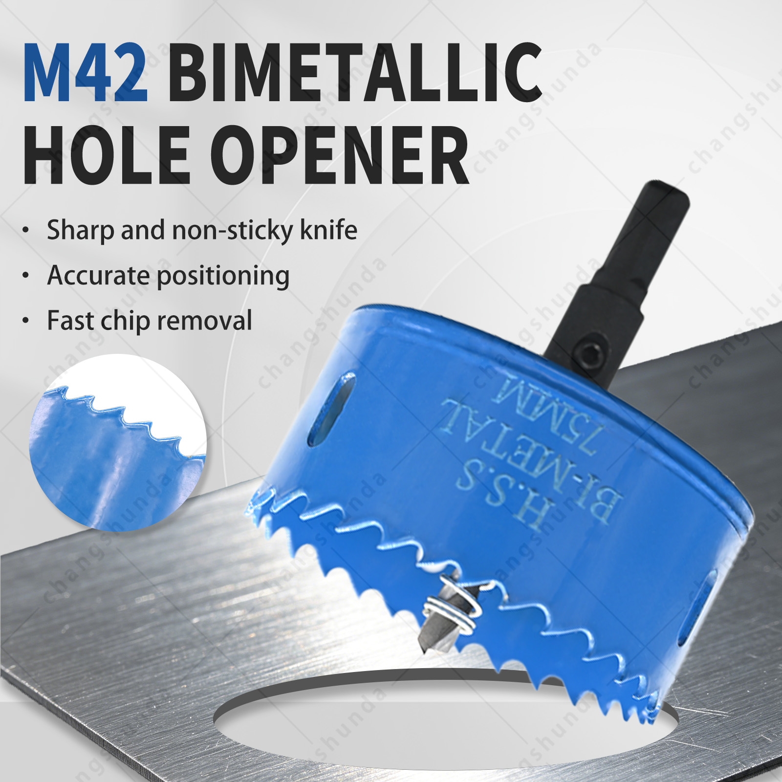 HSS Bi-Metal Hole Saw | Heavy Duty M42 Bimetallic Hole Cutter for Wood/Metal/PVC/Plasterboard, 75/90/105mm Sizes Available