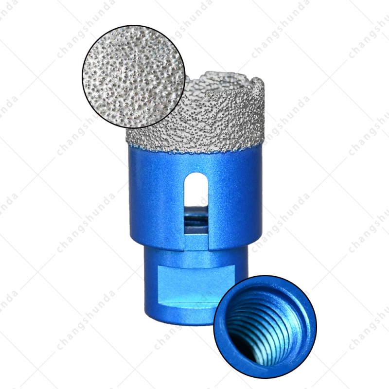 Vacuum Brazed Diamond Hole Saw & Cutting Disc Combo Set, Tile Drill Bits + Diamond Saw Blades for Porcelain Ceramic Marble Granite Brick Stone Drilling & Cutting, M14 Thread Shank Fit Angle Grinder
