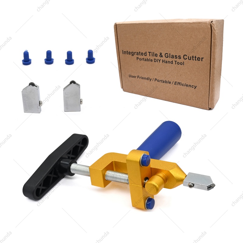 Golden Tile Breaker Opener, Multifunctional Glass Cutter and Tile Breaking Tool, Labor-Saving Scribing & Splitting Hand Tool for Glass, Ceramic Tile and Rock Slab
