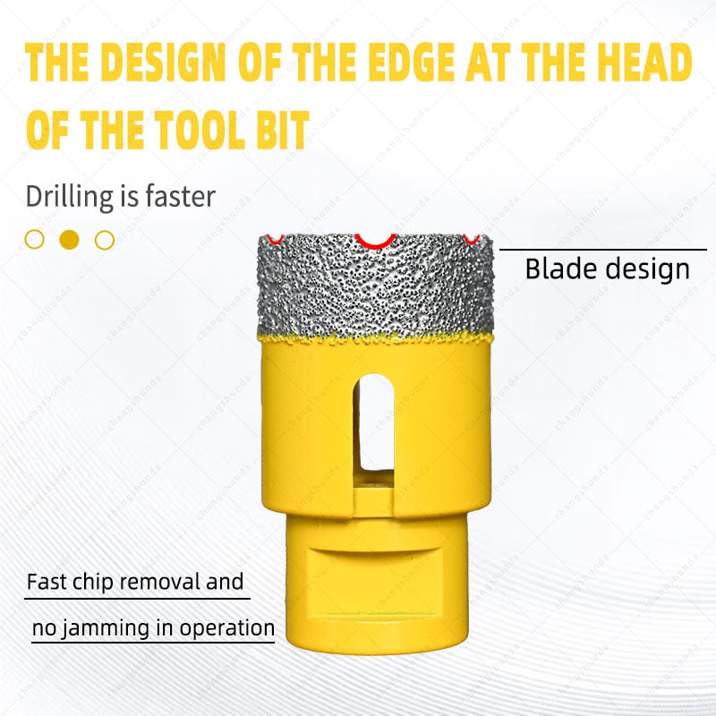 Van Lonzo M14 Hole Saw 6PC Set, Vacuum Brazed M14 Thread Diamond Core Bit Kit, Heavy Duty M14 Hole Saw 6PC for Angle Grinder Tile Marble Granite Drilling
