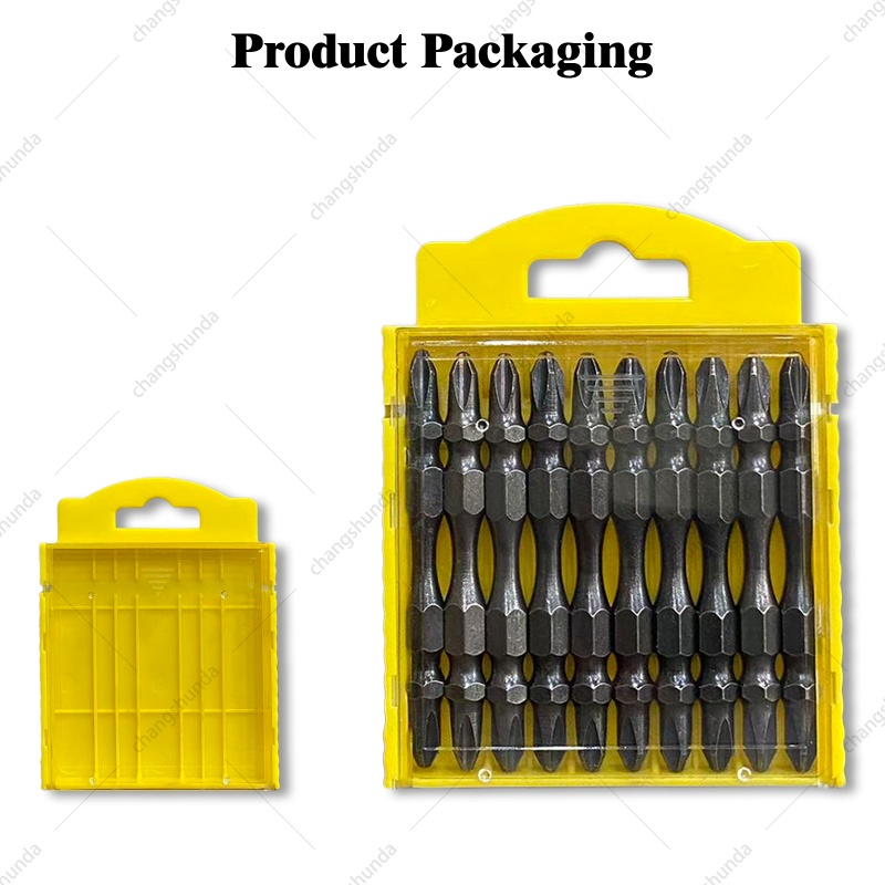 10 Pack S2 Steel Strong Magnetic Double Cross Phillips Screwdriver Bits Set, Hardened Anti-slip Dual-End Driver Bits Fit Power Drill & Impact Screwdriver