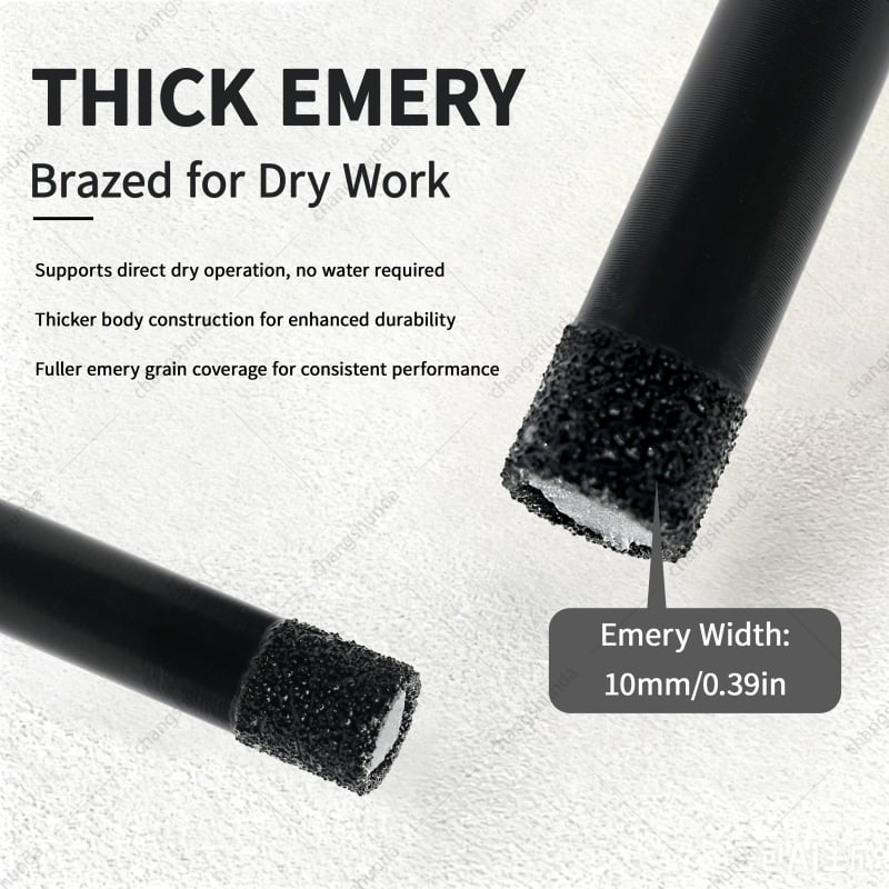 M10 Full Black 5pcs Blister Pack Set, Vacuum Brazed Diamond Core Drill Bits with M14 Hex Thread Shank for Tile Marble Ceramic Drilling
