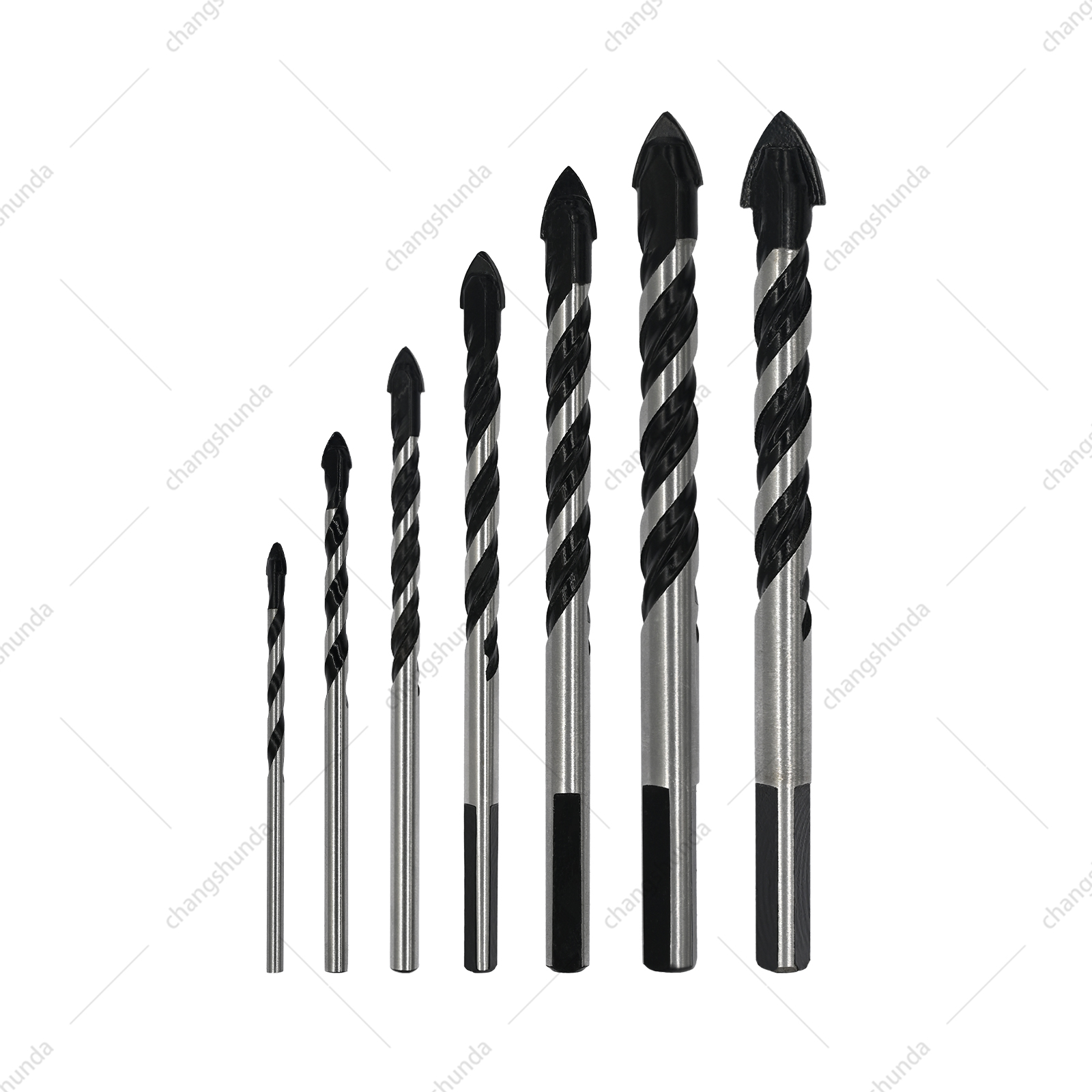 Van Lonzo Black Triangle Drill Bit, Multi-Size Hard Alloy Tipped Black Triangle Drill Bit for Tile, Brick, Concrete & Wood Drilling
