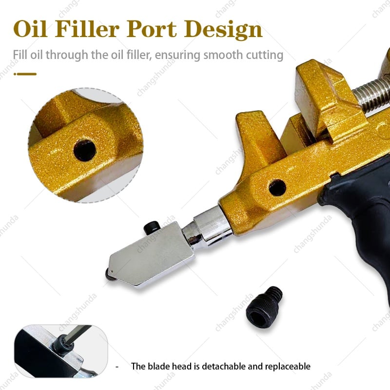 Van Lonzo Oil-Fed Tile Cutter Breaker Tool, Professional Oil-Fed Tile Opener with Alloy Cutting Wheel for Ceramic Tile, Glass, Porcelain Slab Separation, All-in-One Oil-Fed Tile Breaking Tool Kit with Spare Alloy Cutting Wheel & Lubricant Bottle
