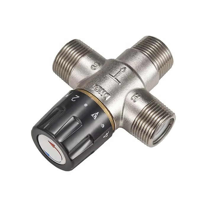 3 ways brass thermostatic mixing valve for solar hot water with constant temperature bj45004-2