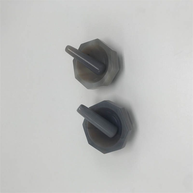 Chemistry Laboratory Equipment 30mm 100mm 200mm Grey Natural Agate Mortar and Pestle Set