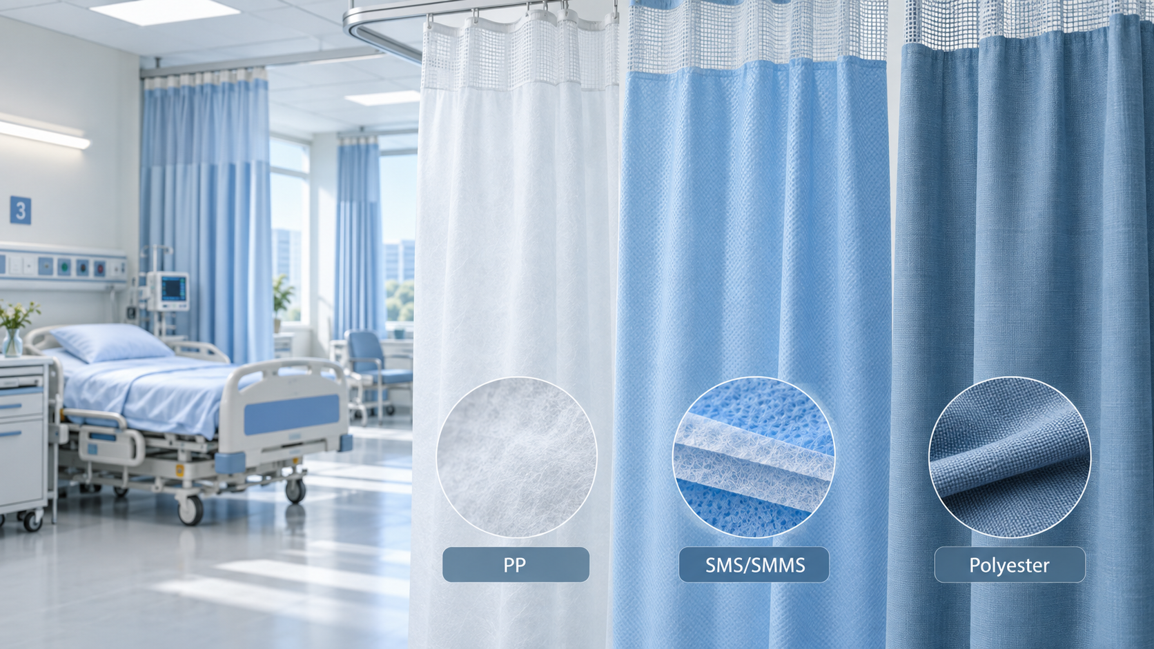 PP, SMS or Polyester: How to Choose Hospital Privacy Curtain Material