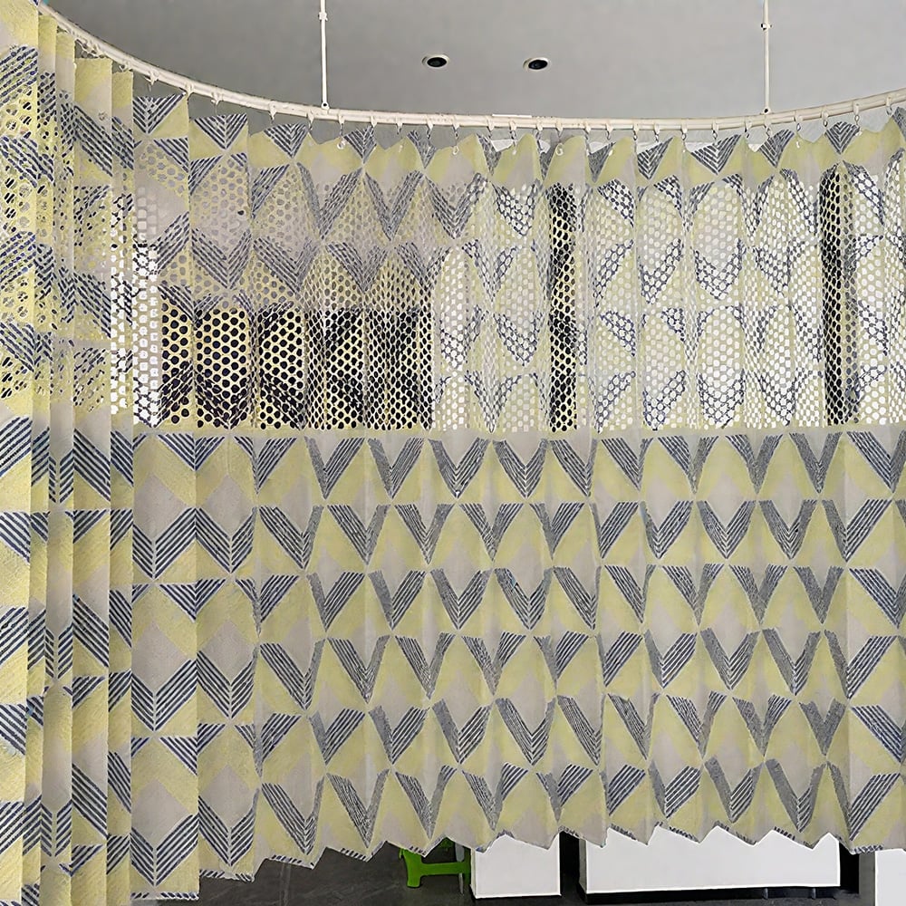 Esun Printed  Integral Perforated Mesh Hospital Privacy Curtains