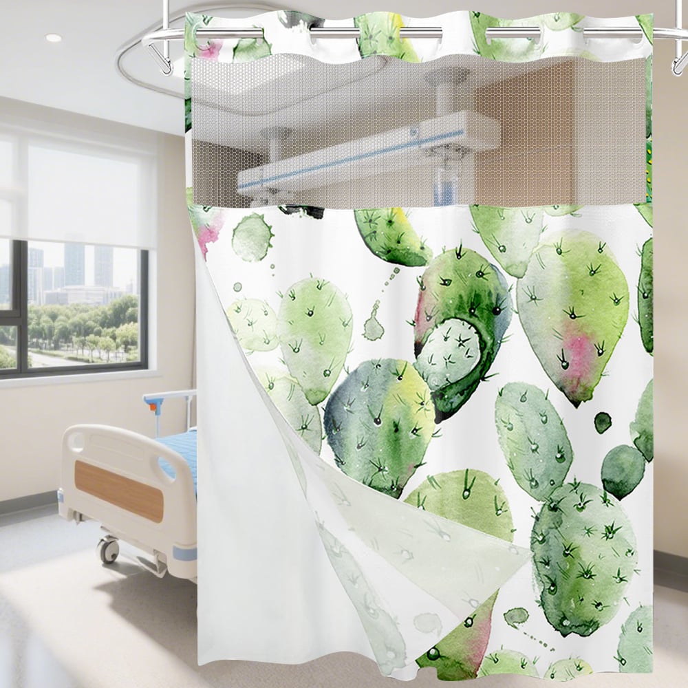 ESUN Printed Polyester Hospital Curtain With Mesh