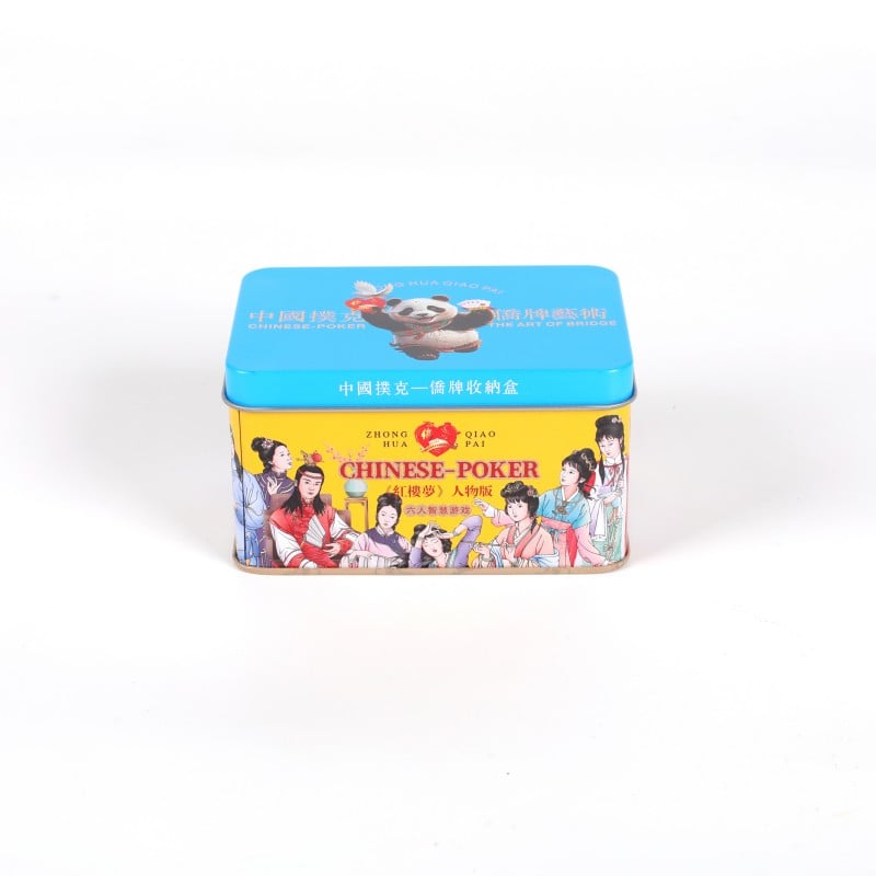 Panda-Themed Chinese Qiaopai Poker Storage Tin – 6-Player Strategy Card Game Set