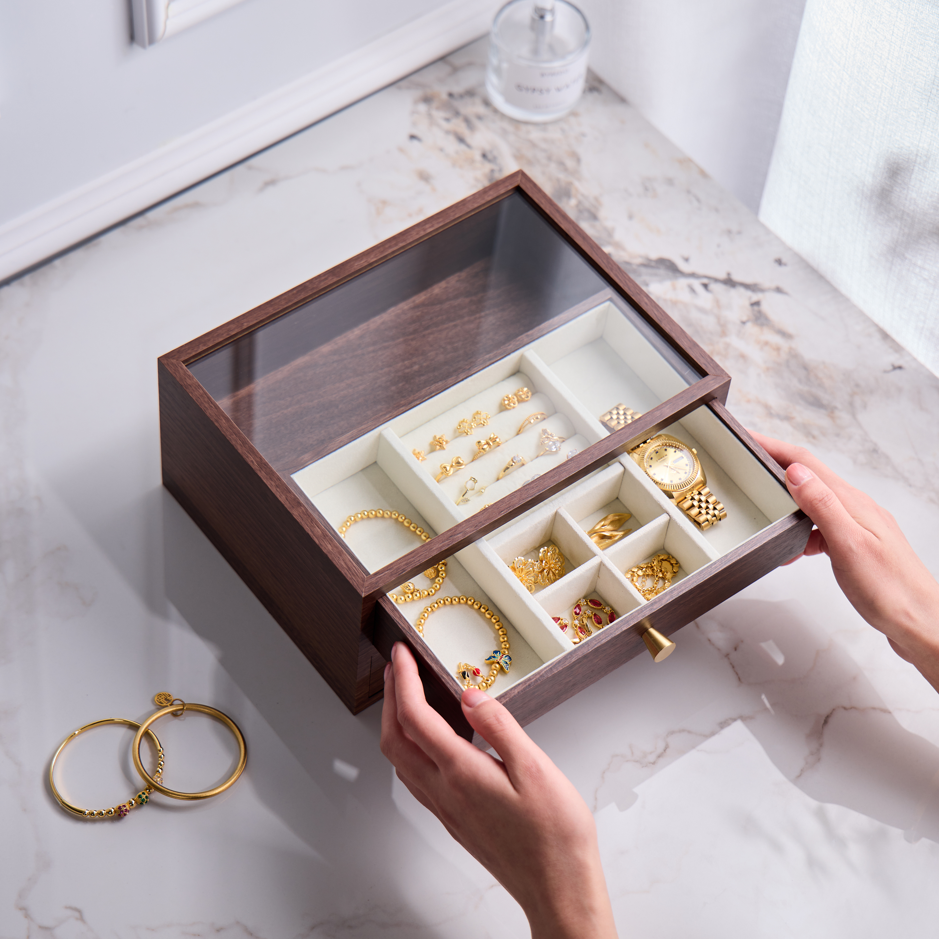 Jewelry Display Box with Viewing Window