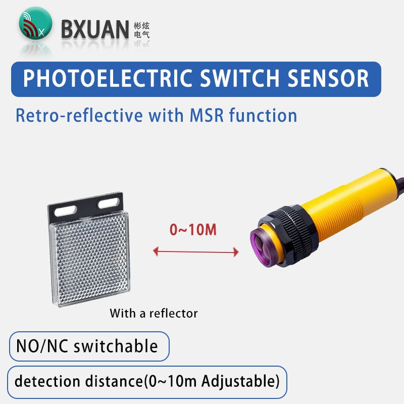 BXUAN BPS M18 Diffuse Sensor 10cm NPN 12-24VDC with Bracket
