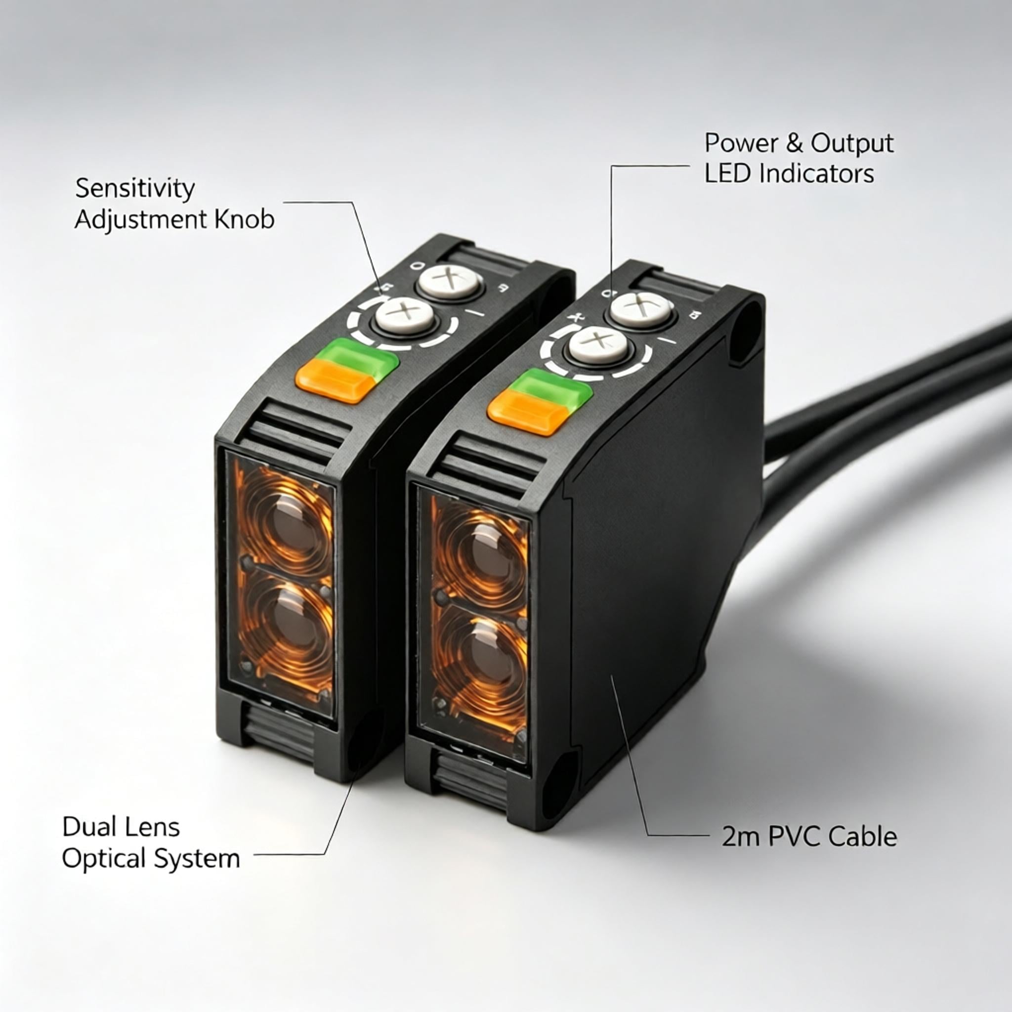 BPR Small Square Relay Output Sensor 3-Piece Kit 24-240V