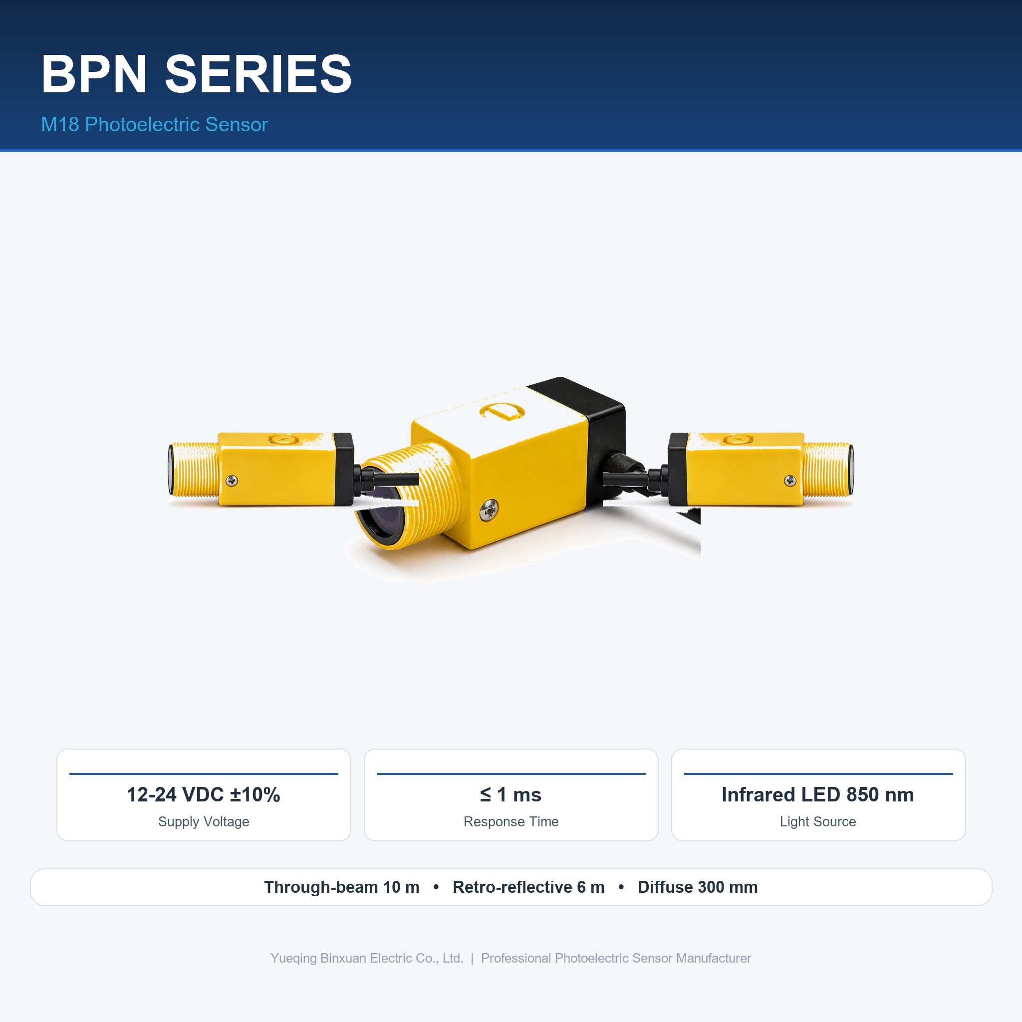BXUAN BPNシリーズ正方形光電センサ（自動化向け）