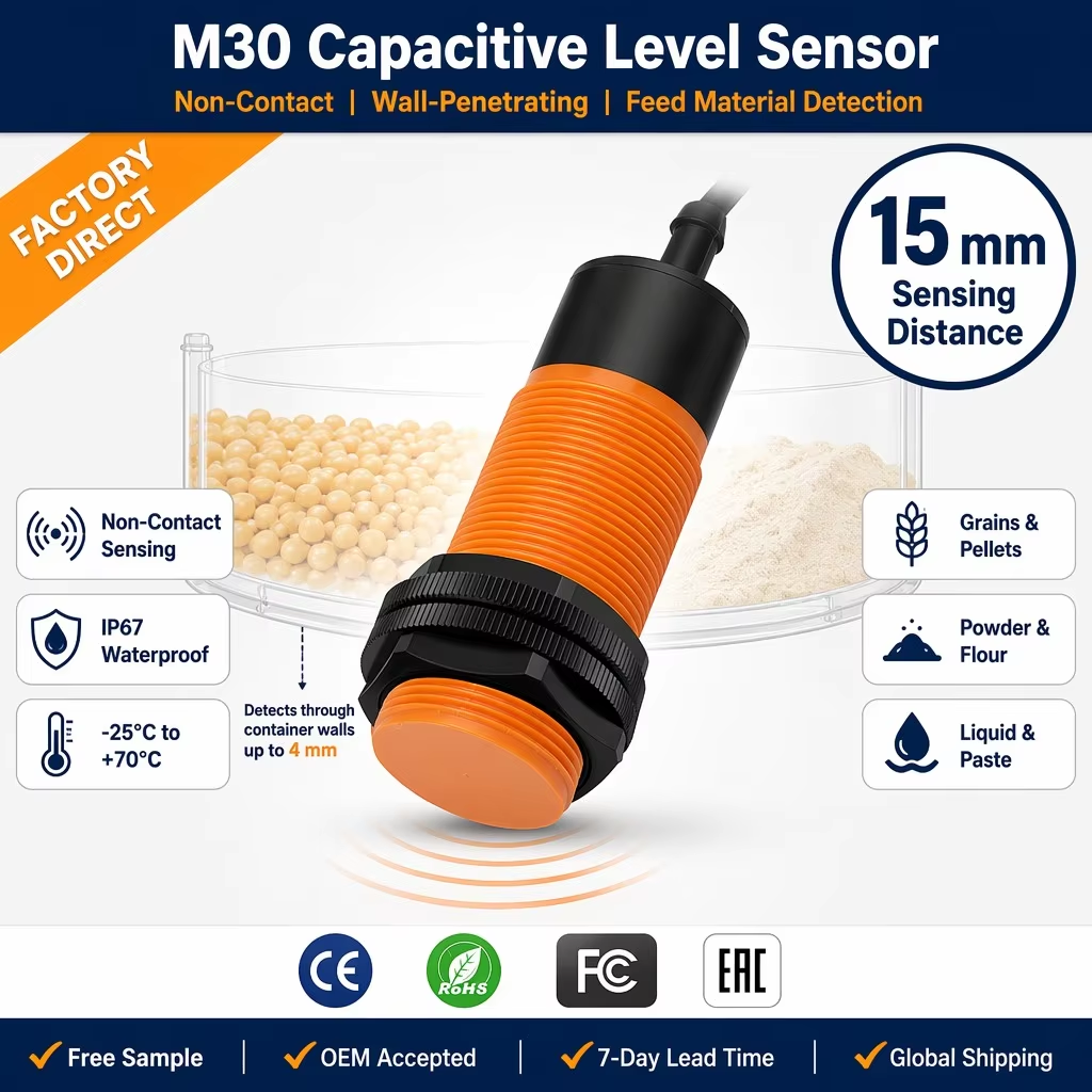 M30 キャパシティブ液面検出センサ（検出距離15mm）— AC 2線式液面スイッチ
