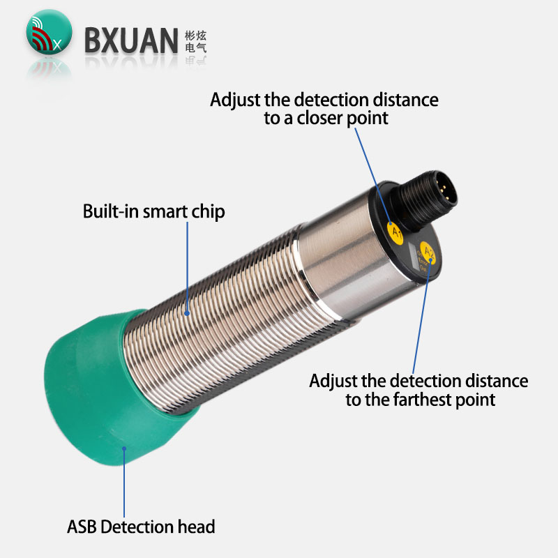 SN:2M 4M 6M 8M เครื่องตรวจจับเสียงฉาย ultrasonic แบบปุ่ม