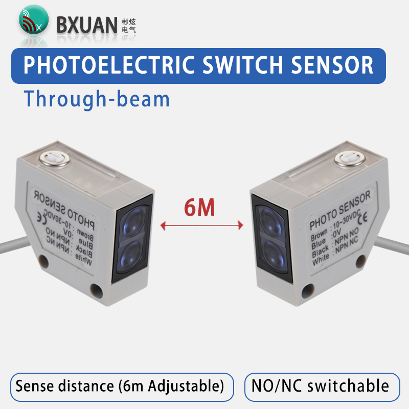 BPM Square Diffuse fotoelektrisk sensor NPN/PNP 10–30 VDC
