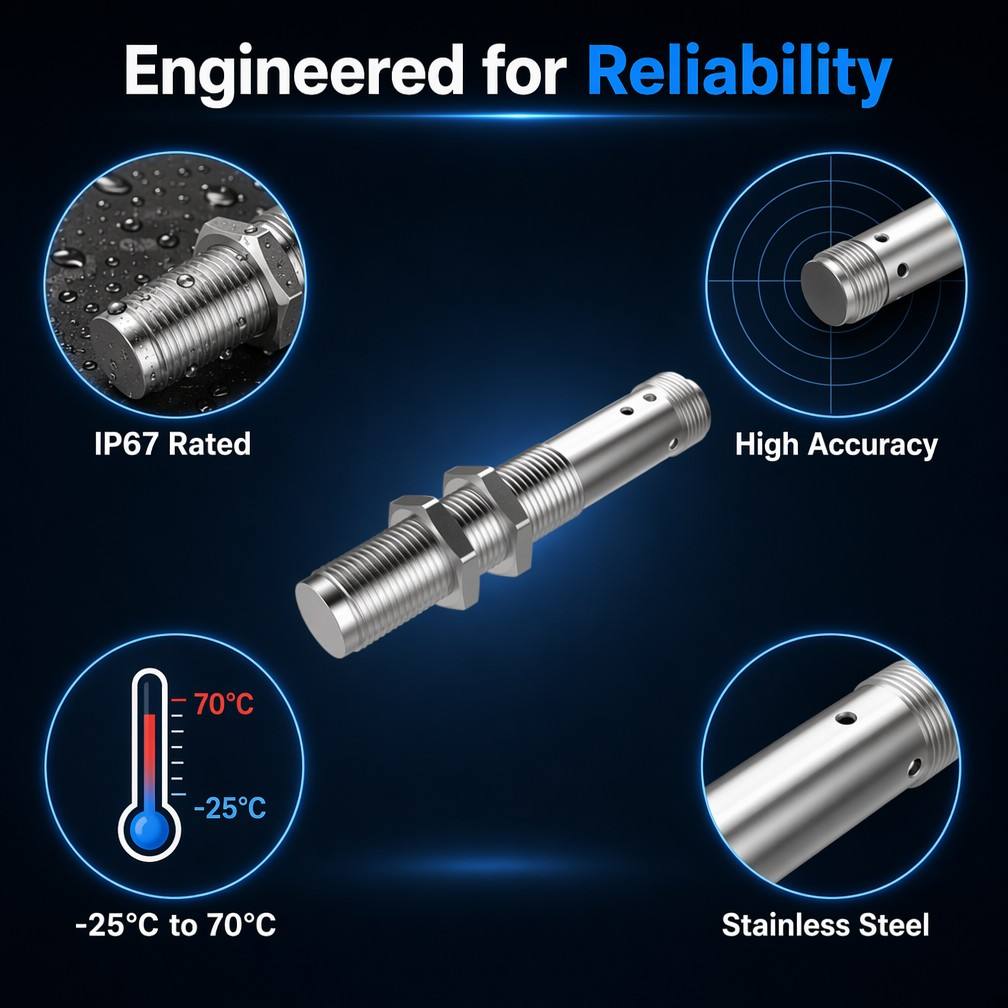 M12 Allmetallserie Flush Induktiv Näherungssensor
