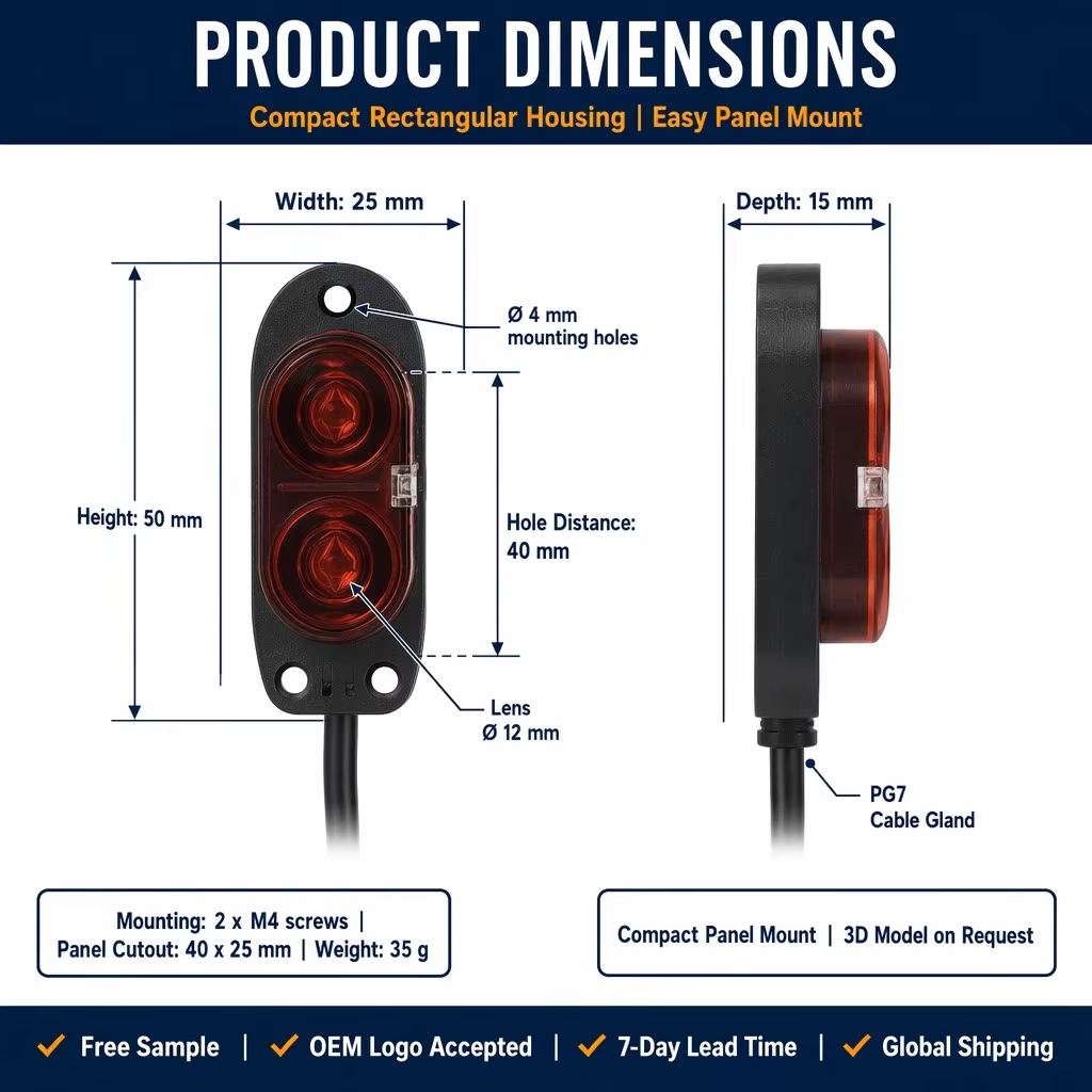 2m Long Range Square Diffuse Photoelectric Sensor IR