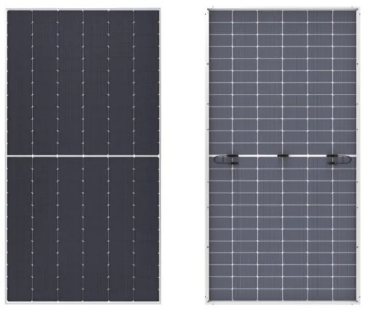 Spec of 600W 144 cells BC Bifacial Double Glass Mono Solar Panel 2278 1134 30m (1).webp