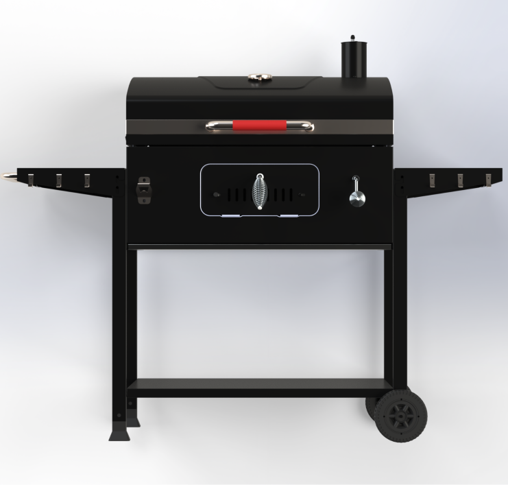 T020-2 Extra-Large Charcoal Grill with Dual Side Tables