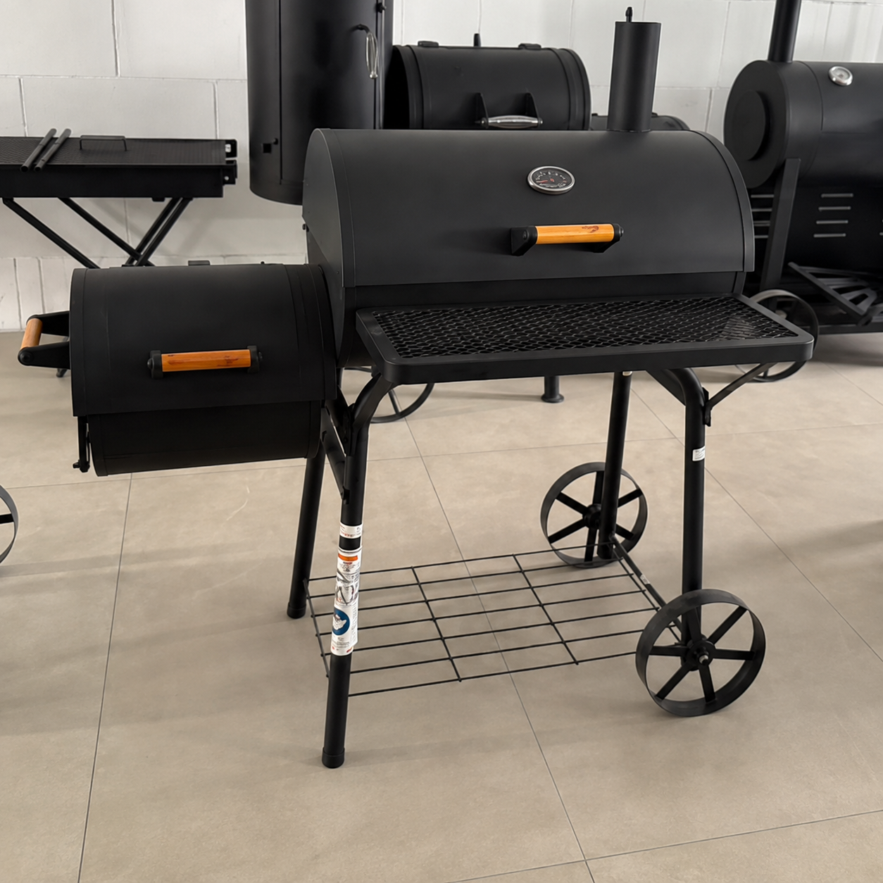 Offset Smoker Charcoal Grill Cart