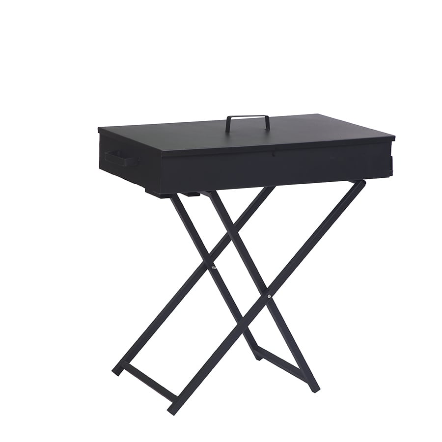 Foldable Portable Charcoal BBQ Grill with Lid & X-Frame Stand