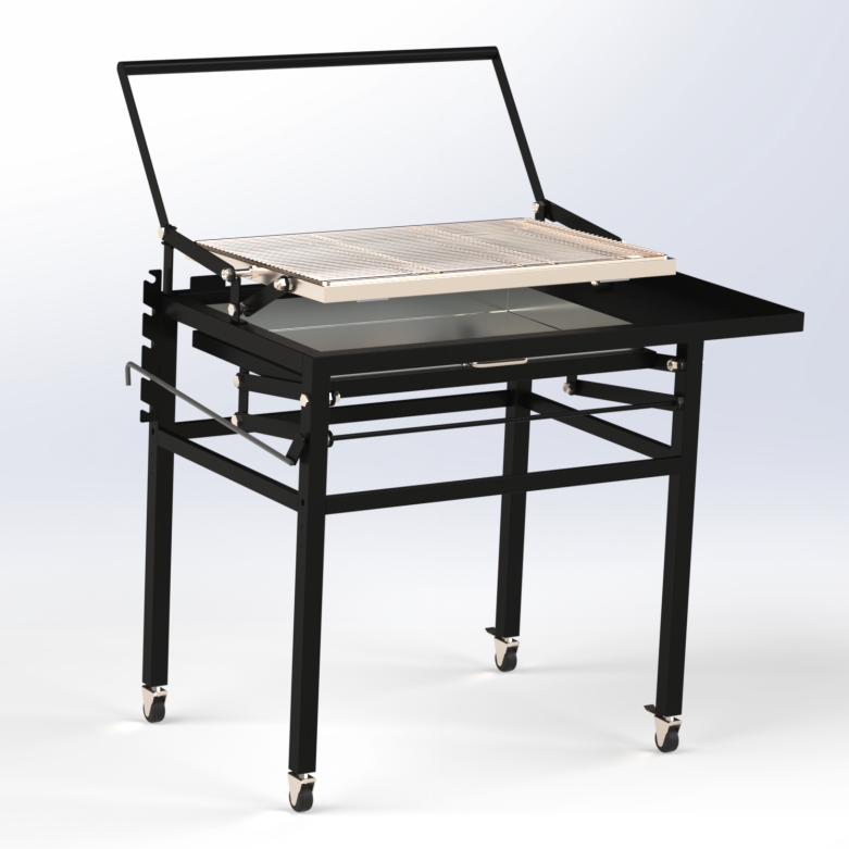 T102 Stainless Steel Cooking Grid Charcoal Grill Cart