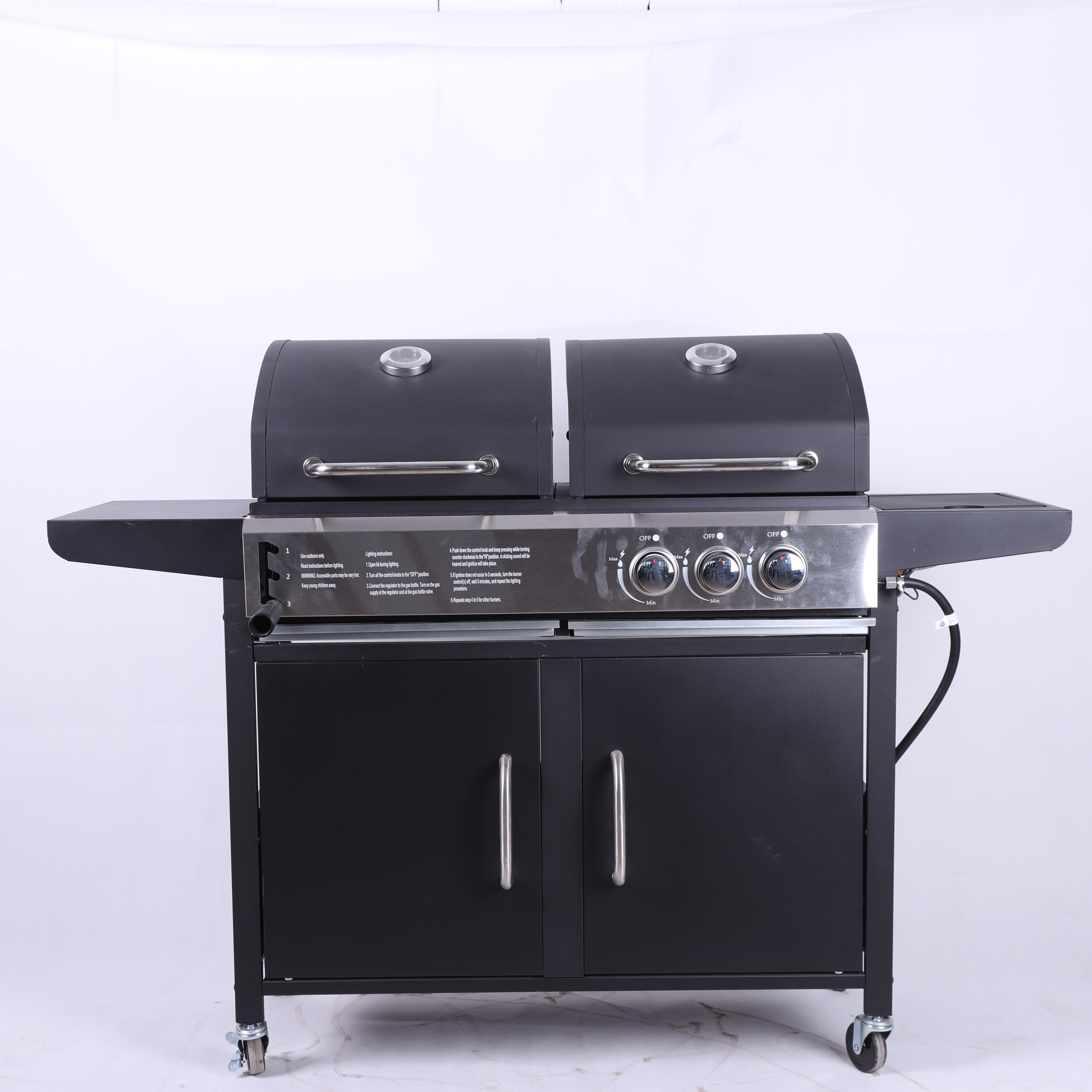 Dual-Chamber Gas & Charcoal Combo Grill – The Ultimate Outdoor BBQ Station