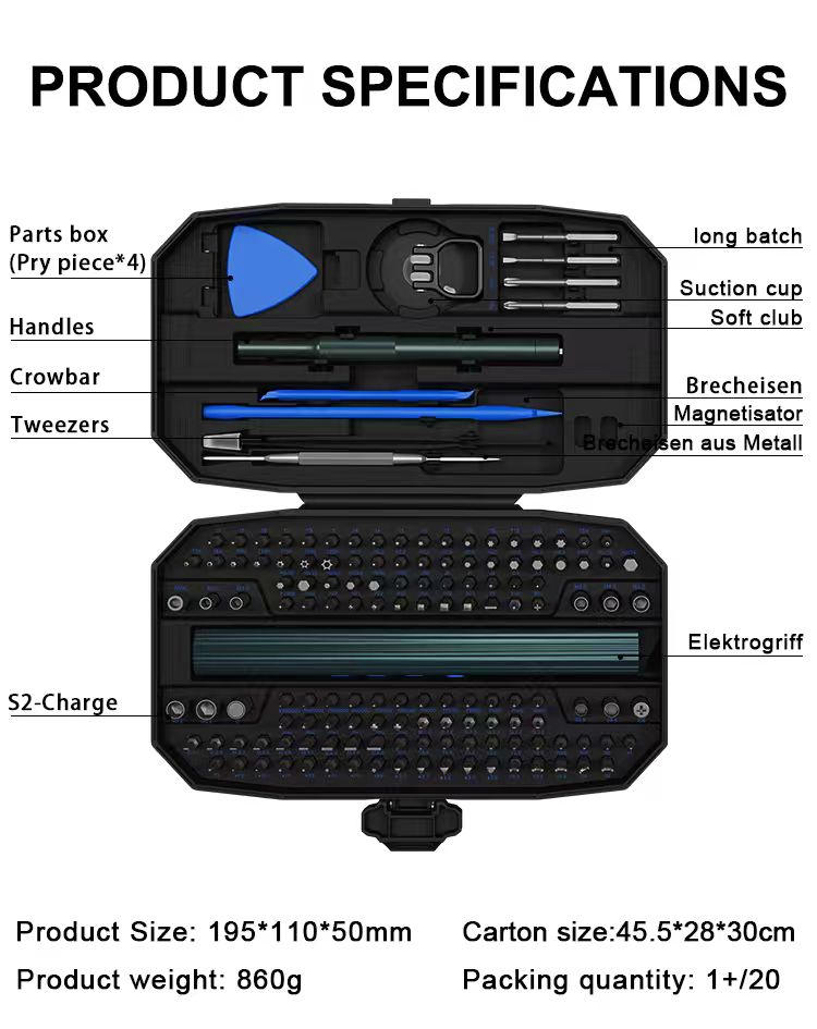 153 in 1 Electric Screwdriver set details