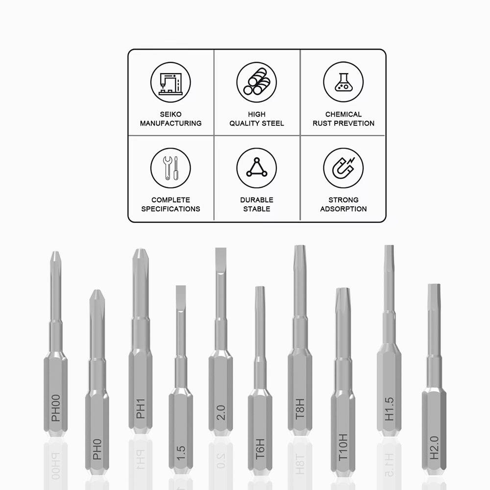 10-piece S2 steel screwdriver bit set