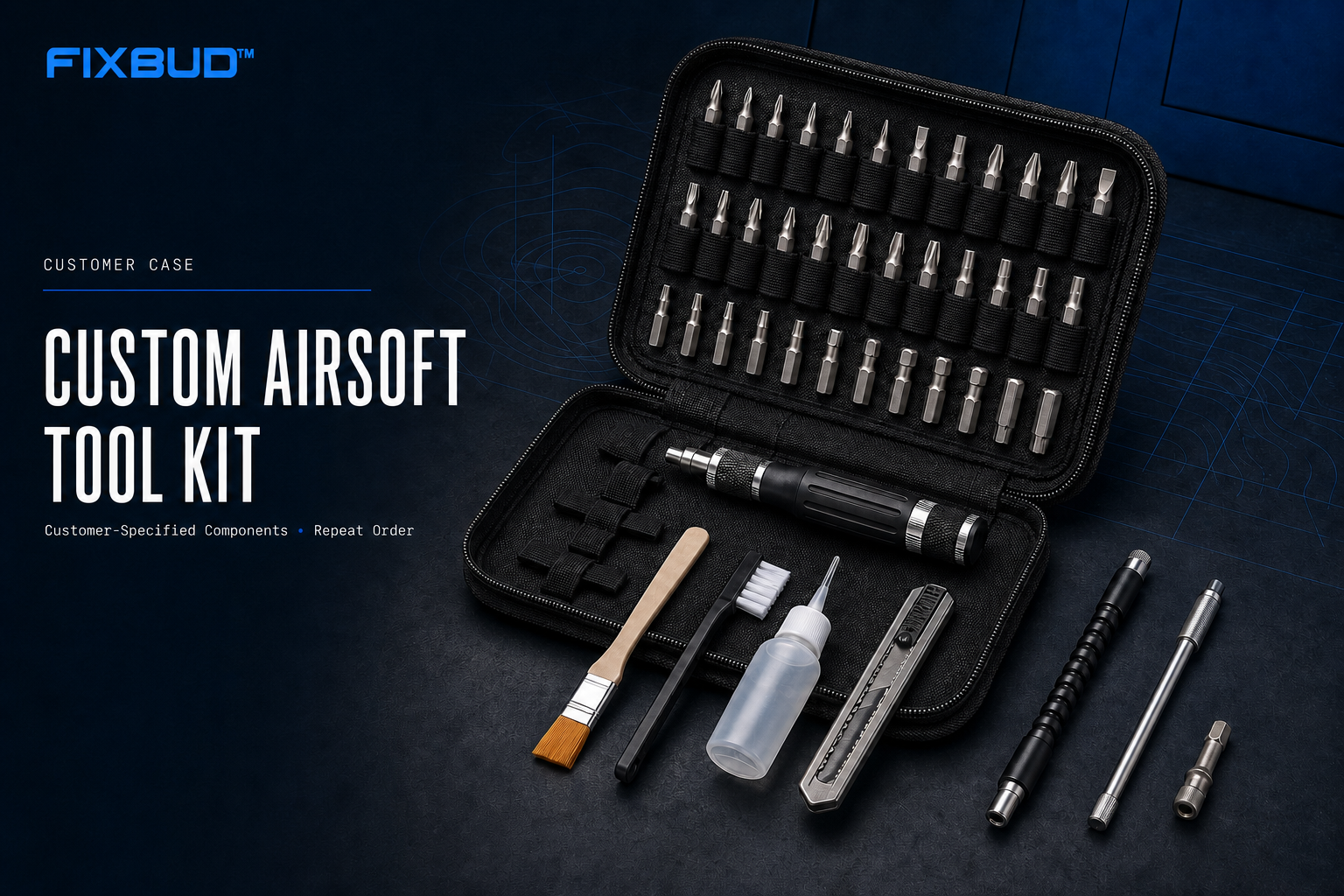 Set offerynnau manwl cyffredinol Airsoft wedi'i adeiladu o amgylch rhestr y ceiniogwr