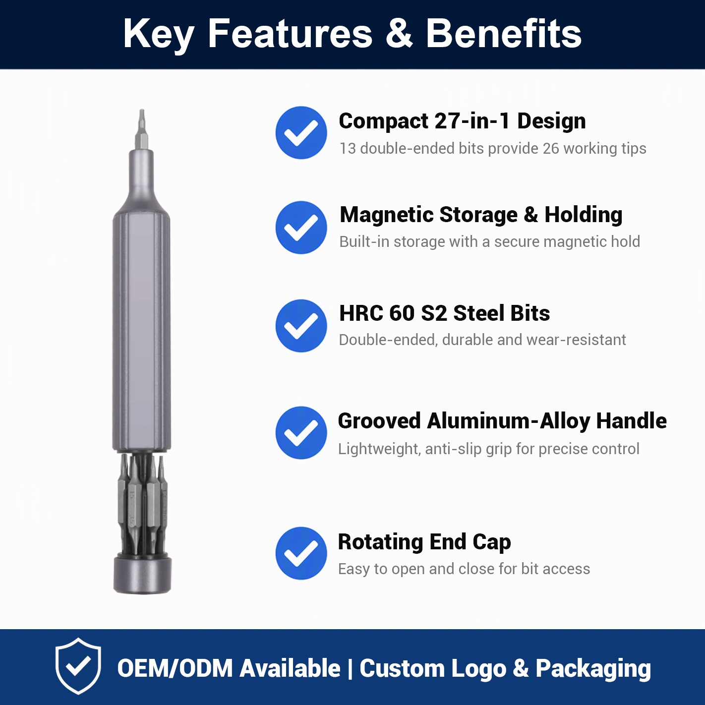 1. Magnetic Screwdriver Pen 27-in-1 Kit