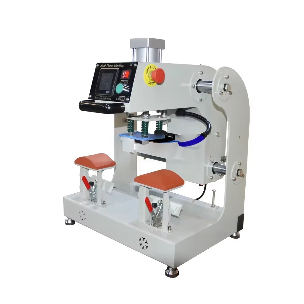 Dual Station na Heat Press Machine na Pneumatic Auto Open, Semi-Automatic Fabric Travel C.A.P. Hat Logo/Tag Digital Printing para sa Cap