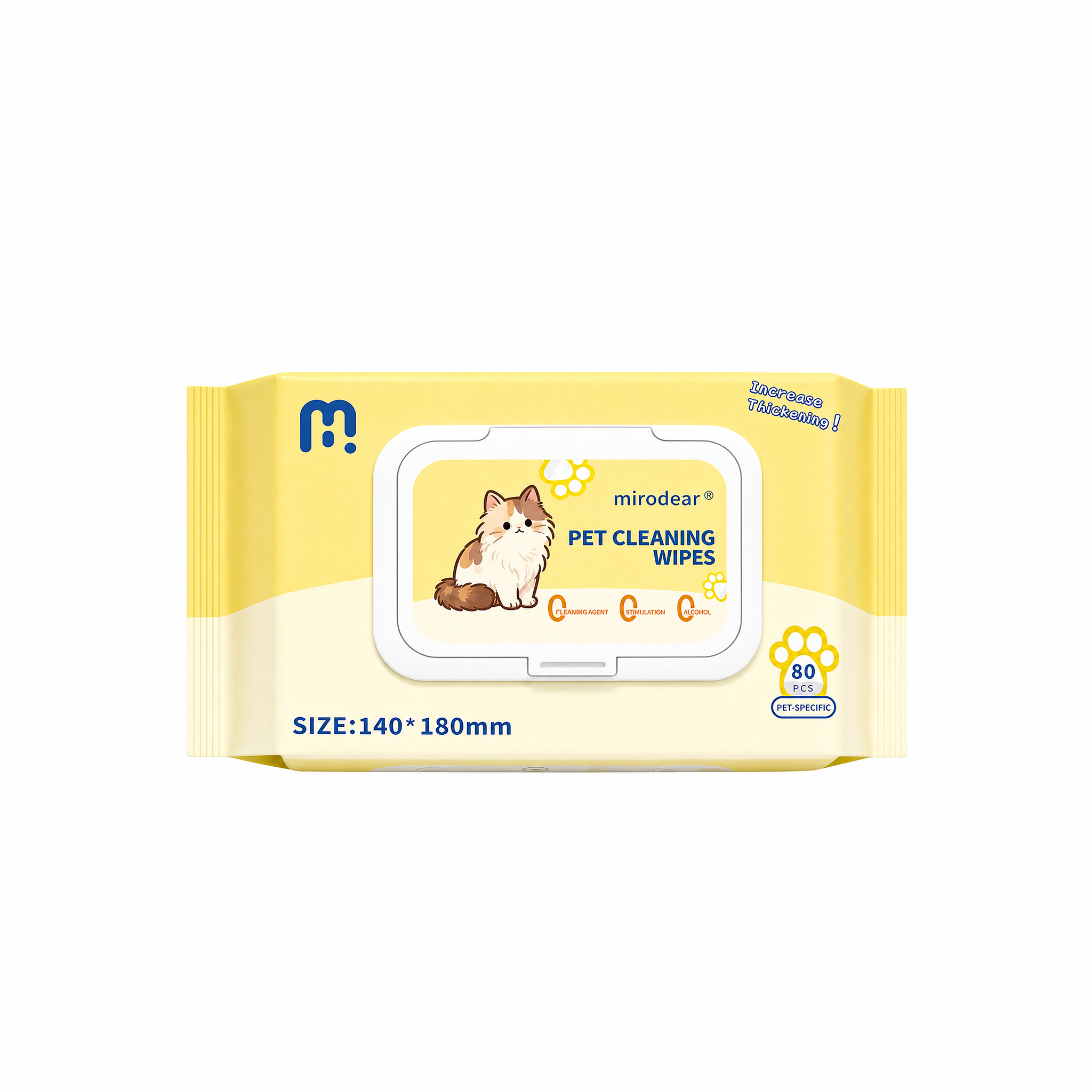 Extra Thick Pet Grooming Wipes, 80pcs 3D Pearl Embossed Dog & Cat Wipes, OEM & Private Label