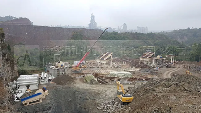 600 TPH-zand- en aggregaatproductielijn in Renshou, Meishan, Sichuan