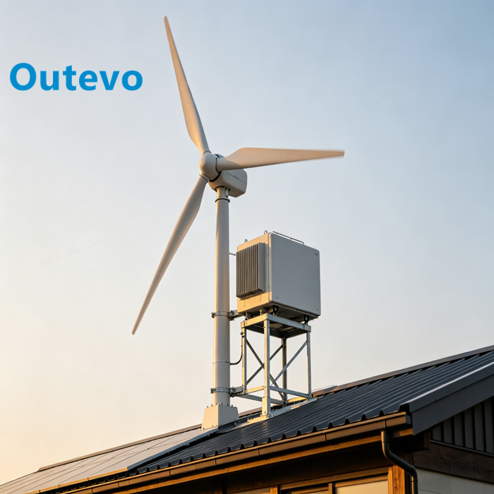 400W Rooftop Mounted Small Wind Turbine System Silent Household Wind Power Generator for Home Roof Use