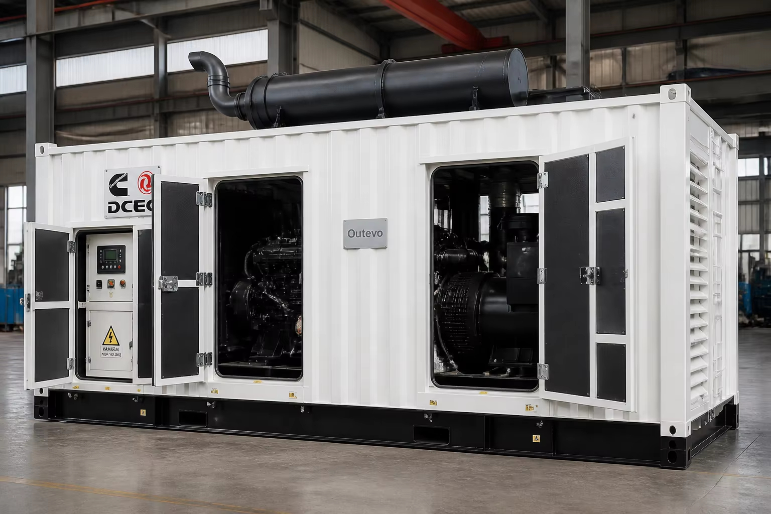 Le groupe électrogène embarqué dans un conteneur nécessite une inspection régulière des joints d'étanchéité des portes afin d'éviter toute intrusion d'eau.
