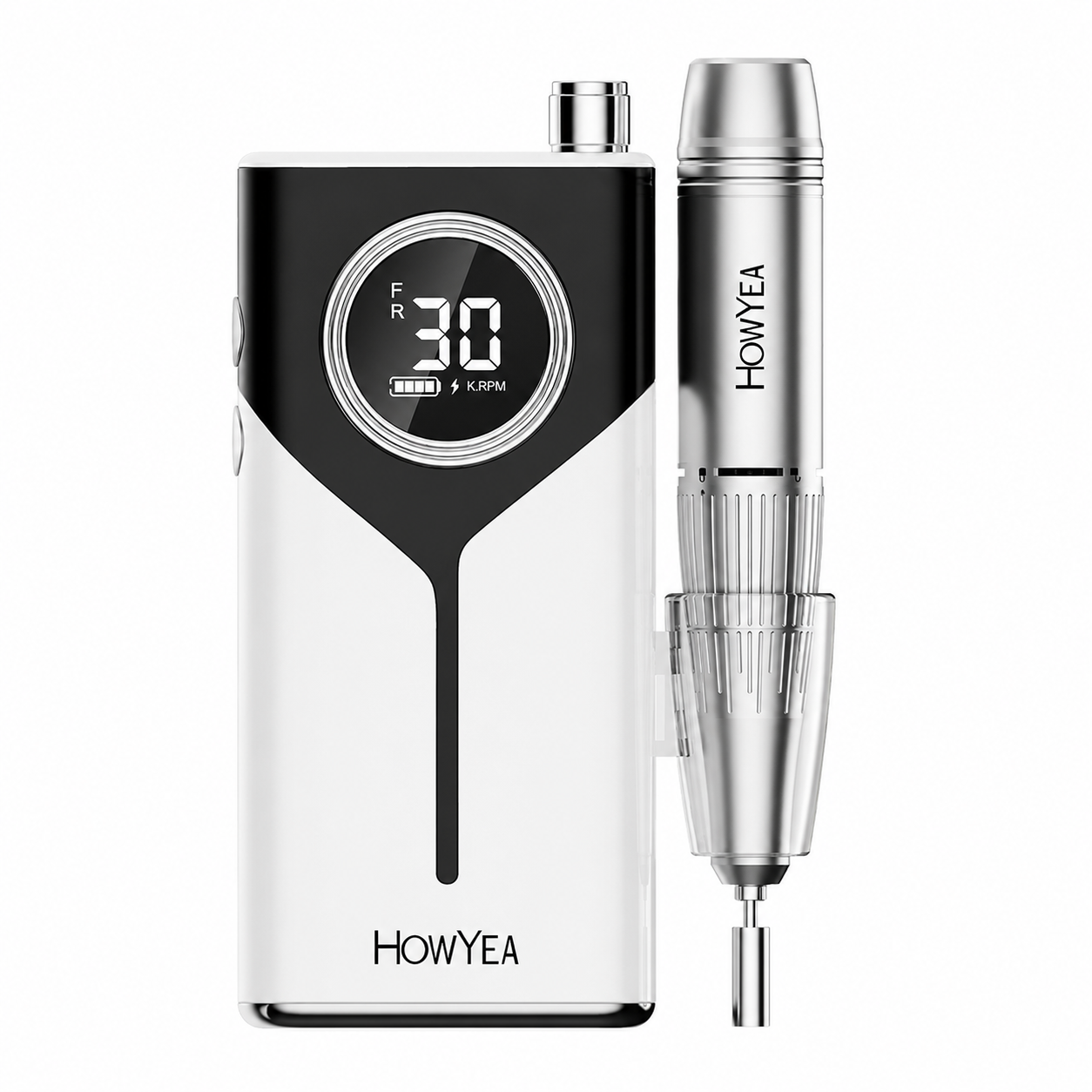Cordless Nail Drill 30,000 RPM – Rechargeable Electric Nail File with Digital Display, 30 Speed Levels & 4000mAh Battery for Manicure, Pedicure, Acrylic and Gel Nails
