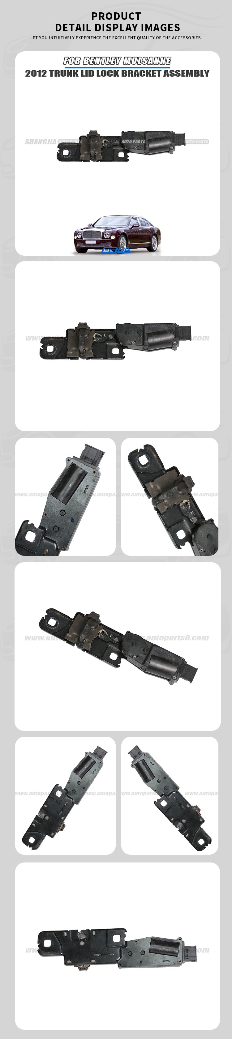 Bentley Mulsanne 2012 trunk lid lock bracket assembly OEM used dismantled part 4H0827383