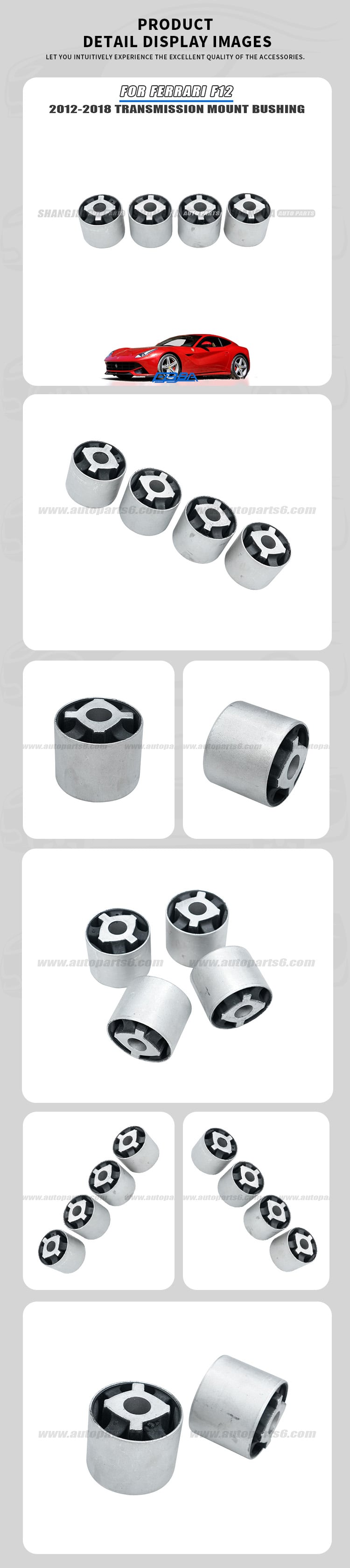 Ferrari F12 2012-2018 transmission mount bushing 266364P aftermarket replacement part