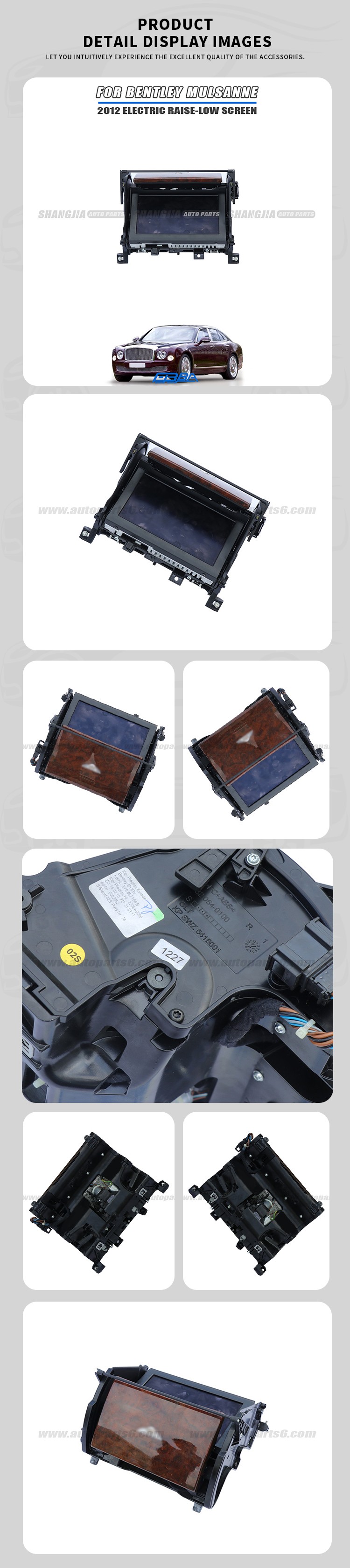 Bentley Mulsanne 2012 retractable display screen assembly OEM used dismantled part 3Y0857106 3Y0919604