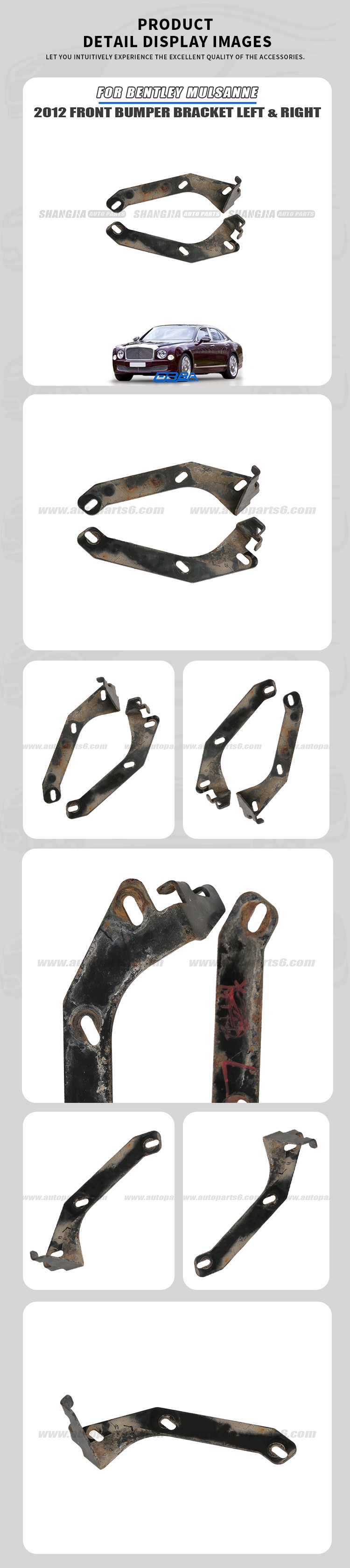 Bentley Mulsanne 2012 front bumper mount support bracket OEM used dismantled part 3Y0807097A 3Y0807098A