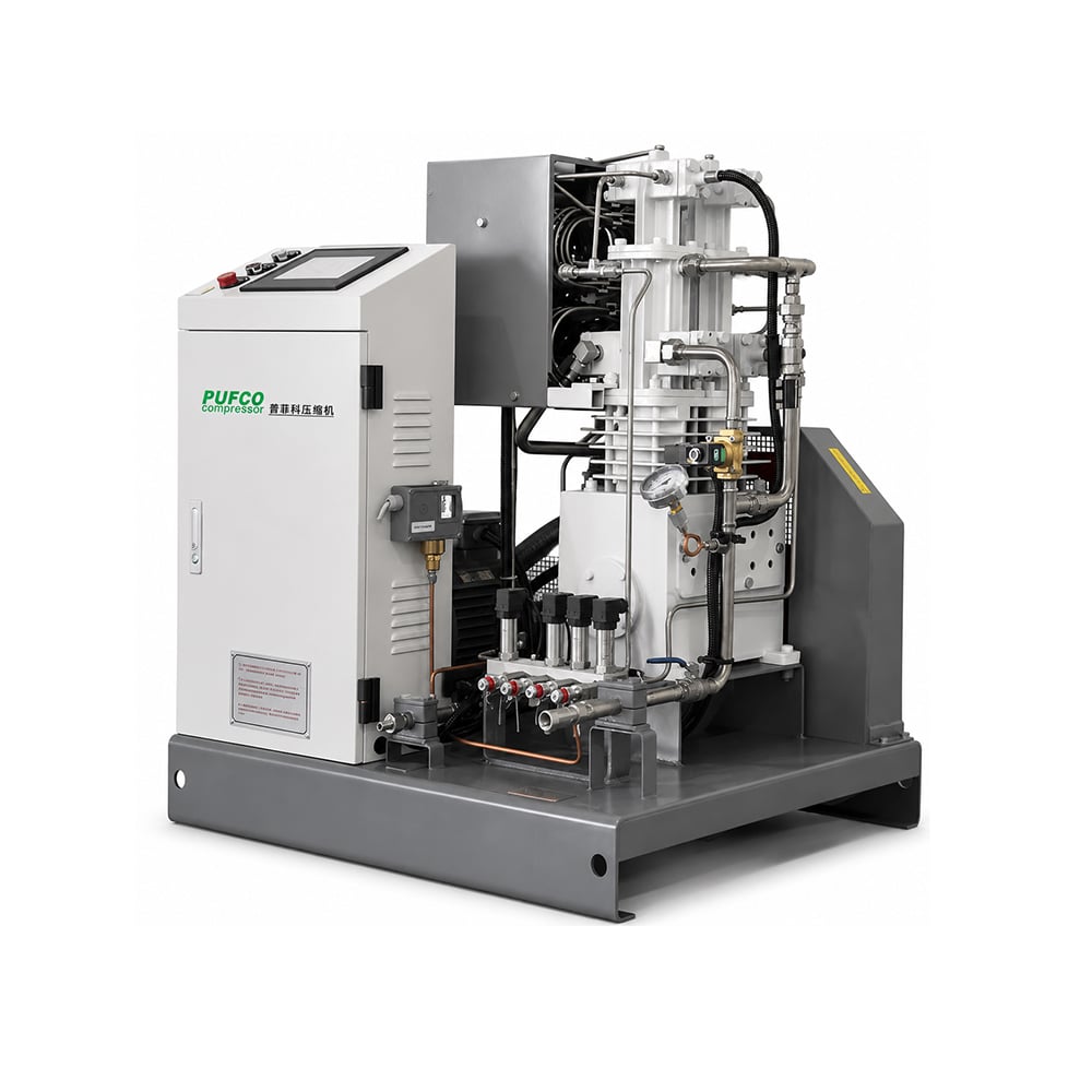 PLC-controlled oil-free oxygen compressor