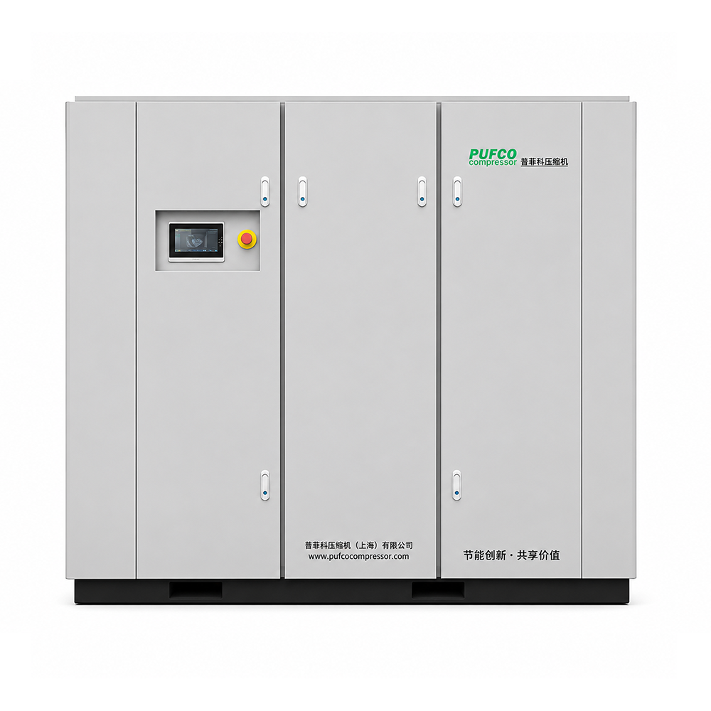 Two-stage permanent magnet variable frequency air compressor