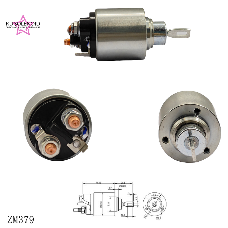 379-es 12 V-os autó szolenoid szeleprelé, teherautó, rakodógép pótalkatrészek